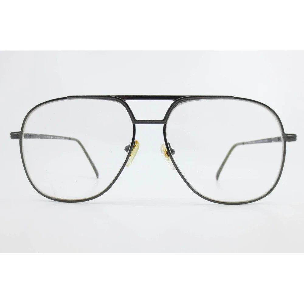 Oleg Cassini OC-233 Gunmetal Titanium Aviator Eyeglasses Frames 60-15-140